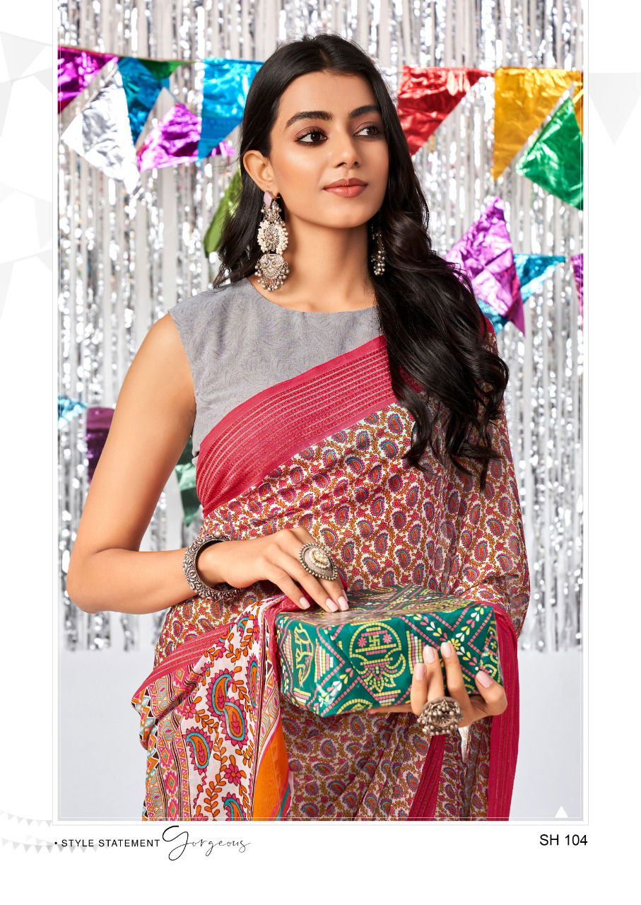 Stavan Shara New Printed Designer Fancy Wear Georgette Saree Collection